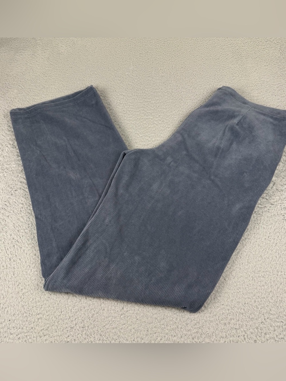 NWT Perfect Fit Knit Cords Pants Womens Medium Tall Blue Gray Straight Corduroy